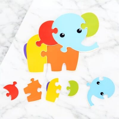 Puzzle en Bois - PuzzlePals™ - Éléphant - Les Mini Apprentis